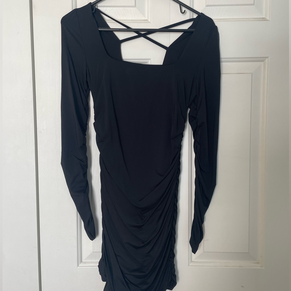 Elegant Black Long Sleeve Dress